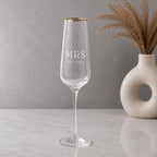 Gold Rim Mr & Mrs Champagne Flutes – Personalised Wedding Set