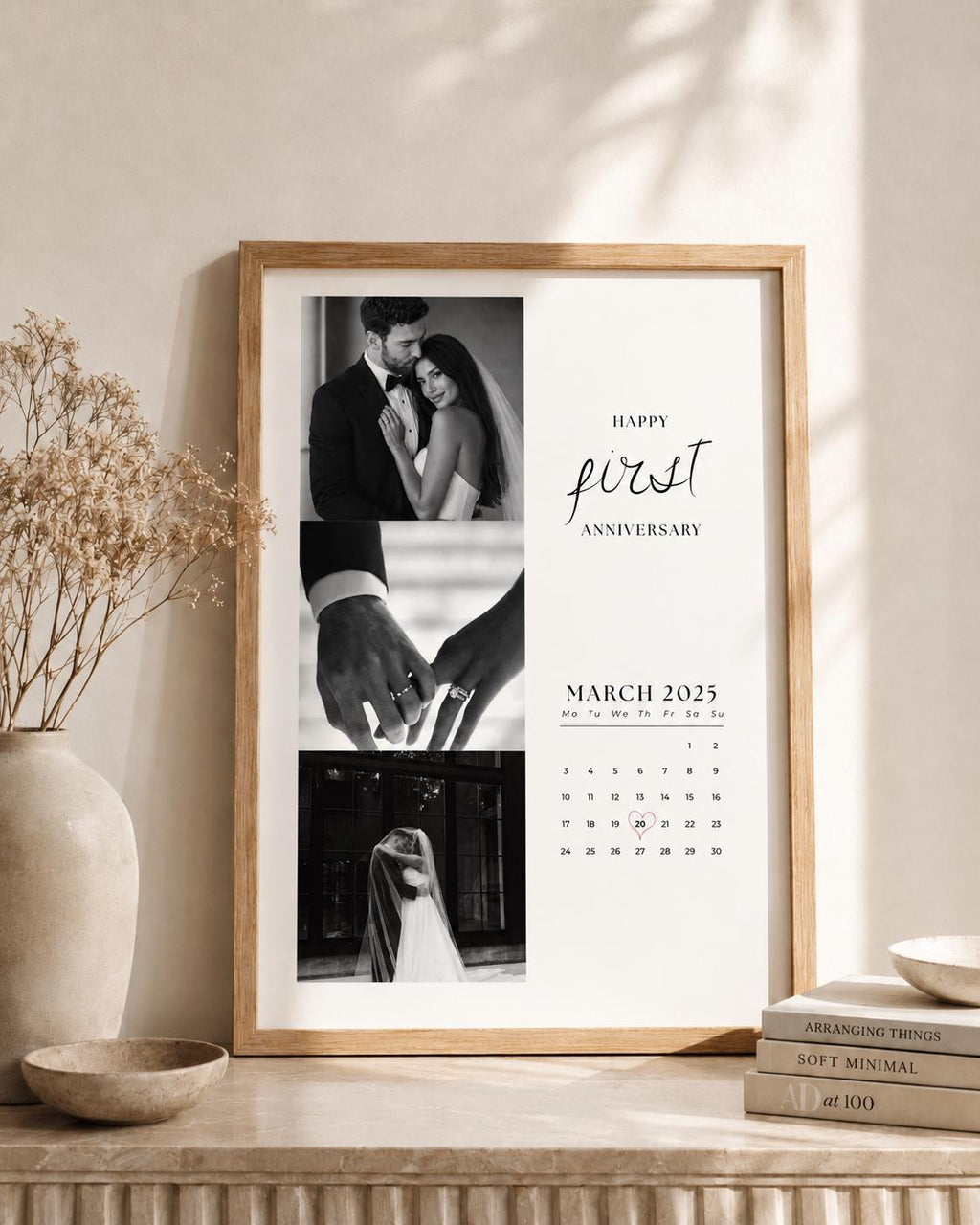 Personalised First Anniversary Calendar Print