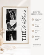 Personalised 3-Photo Wedding Collage Print