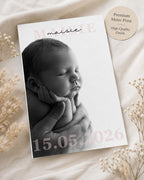 Personalised Baby Name & Birth Date Photo Print
