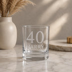 Personalised Milestone Birthday Whisky Glass – Name & Age