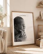 Personalised Baby Name & Birth Date Photo Print