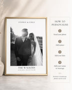 Personalised Black & White Wedding Photo Print