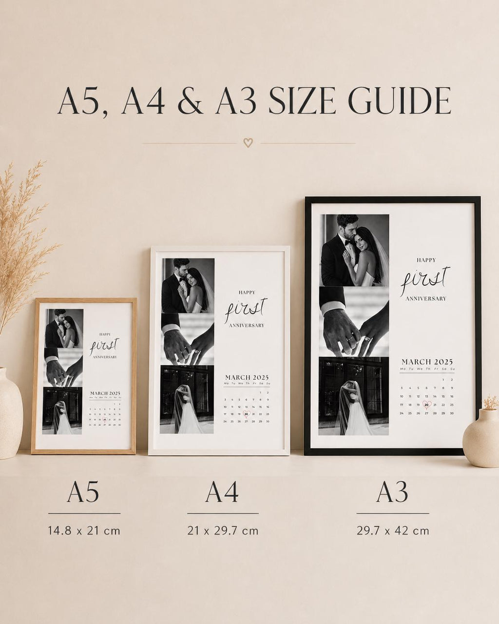 Personalised First Anniversary Calendar Print