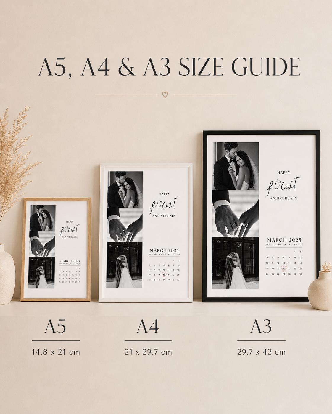 Personalised First Anniversary Calendar Print