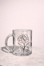 Personalised Birth Flower Glass Mug