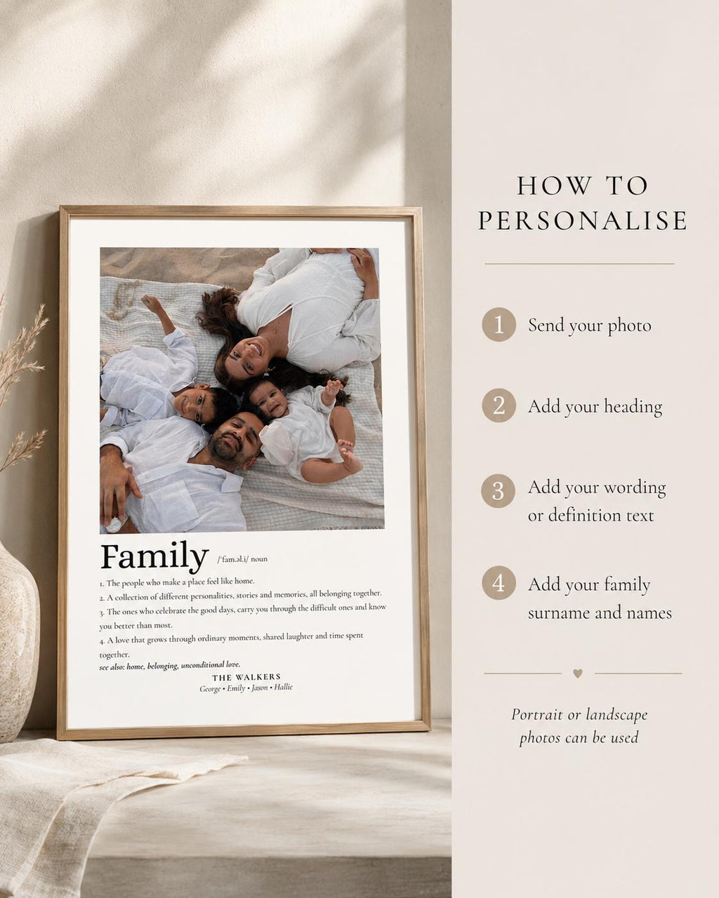 Personalised Family Definition Print