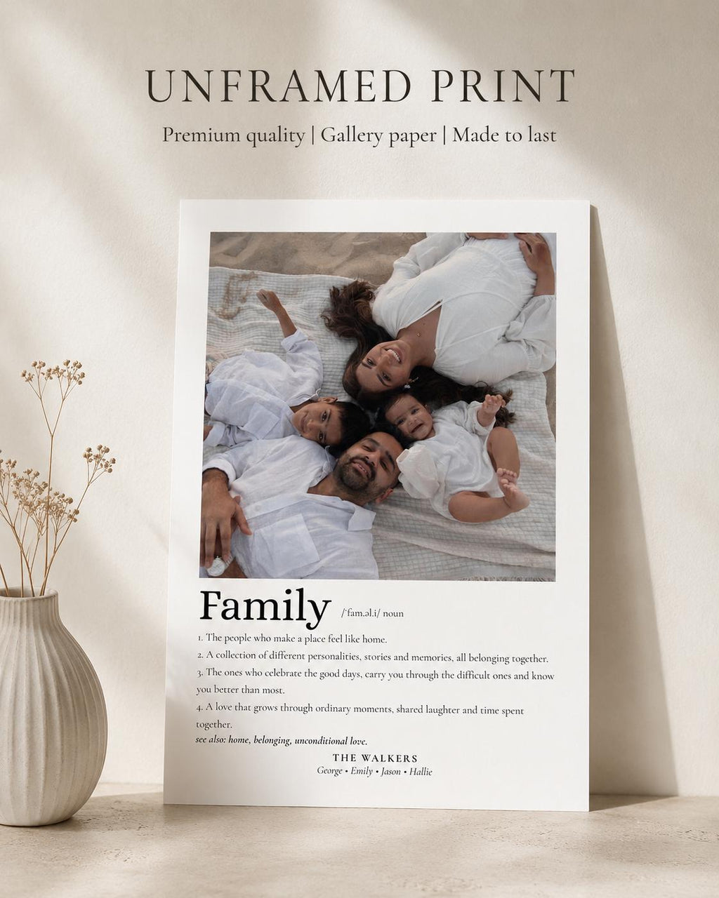 Personalised Family Definition Print