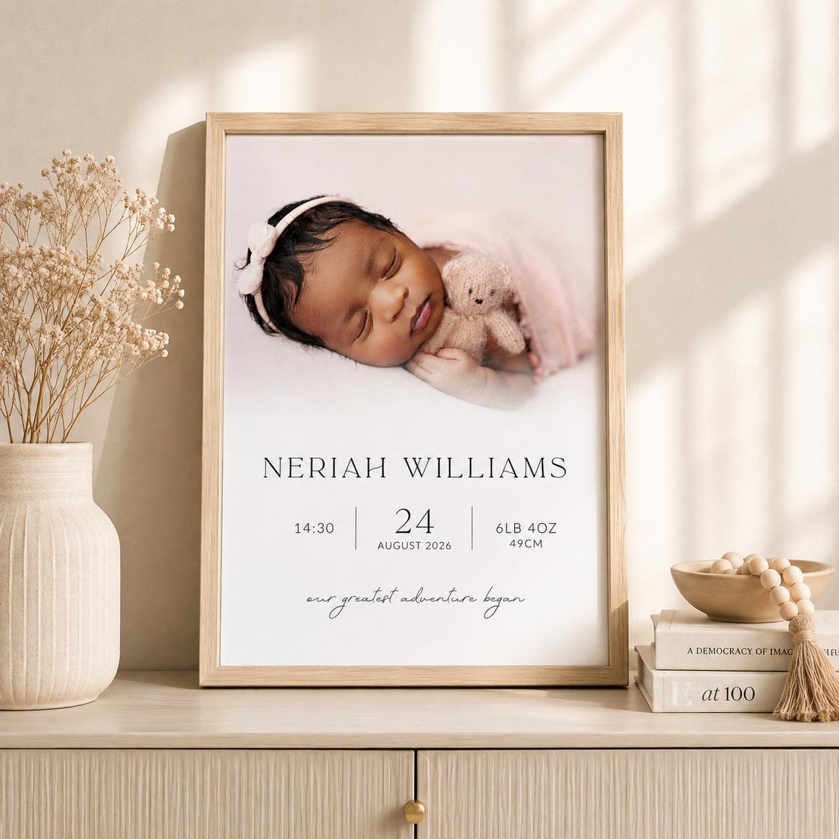 Personalised Baby Birth Details Print