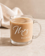 Personalised Mr & Mrs Glass Mug Set