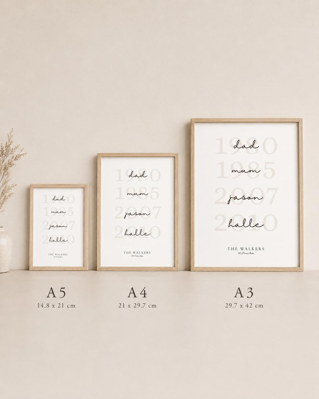 Personalised Family Dates Print