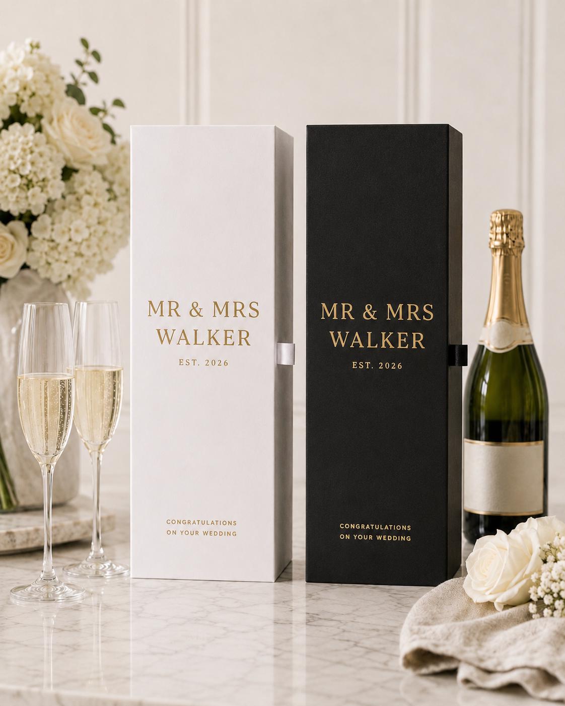 Personalised Wedding Champagne Bottle Gift Box