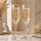 Personalised Mr & Mrs Champagne Flute Set