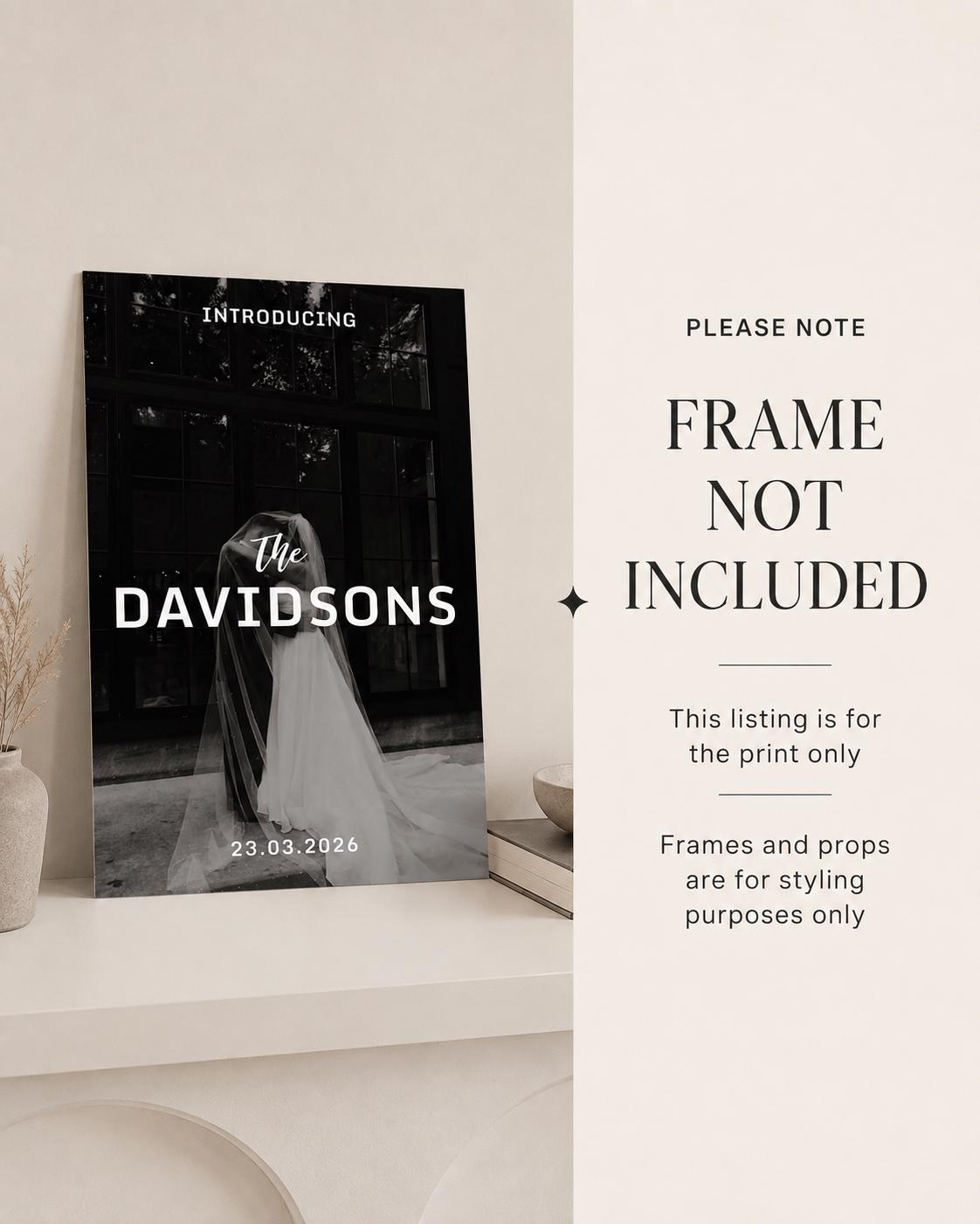Personalised Newlywed Surname Photo Print
