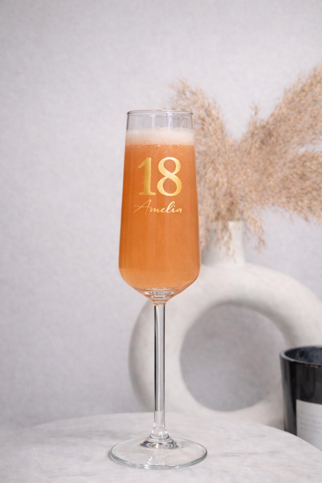 Personalised 18th Birthday Champagne Flute