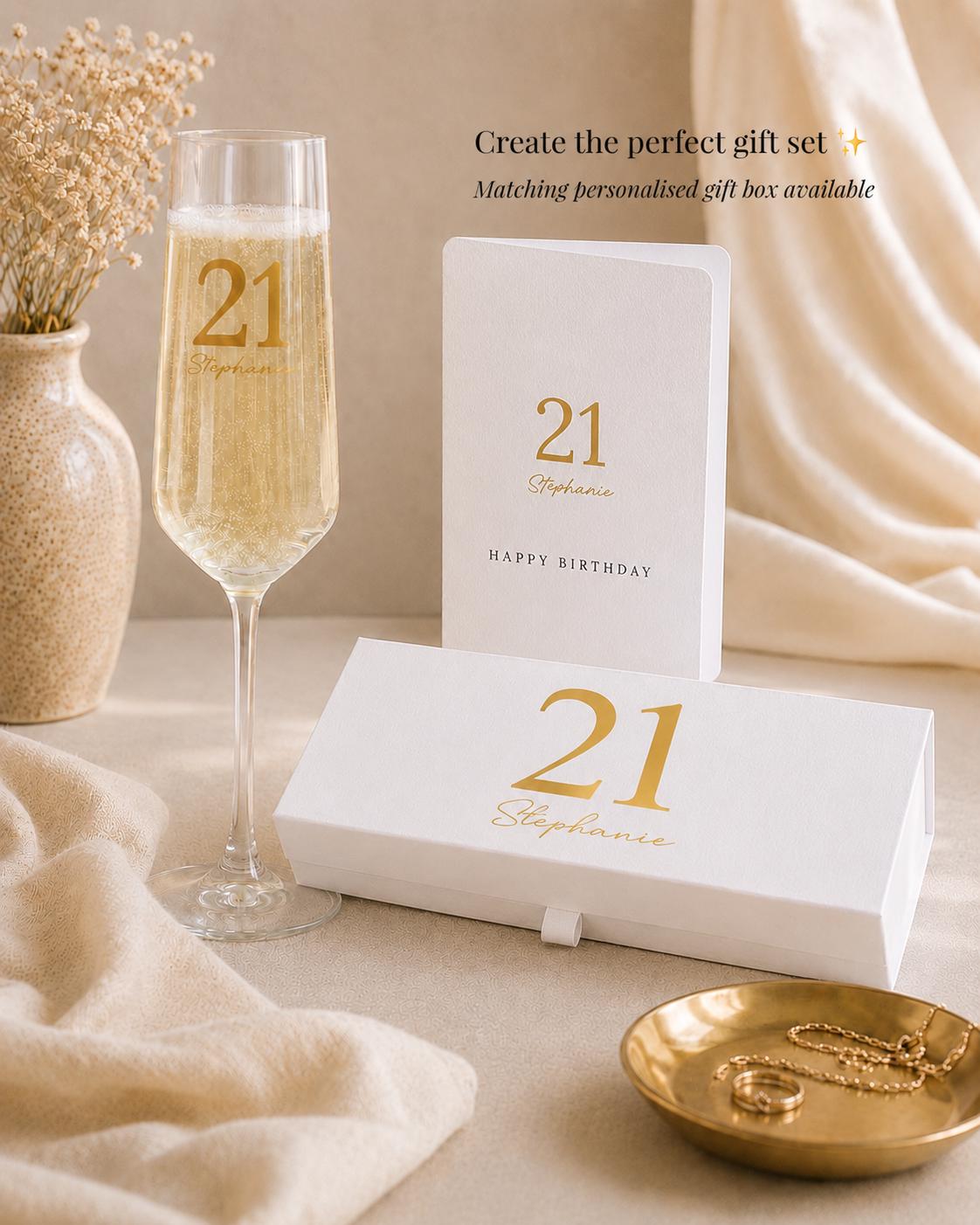 Personalised 21st Birthday Champagne Flute
