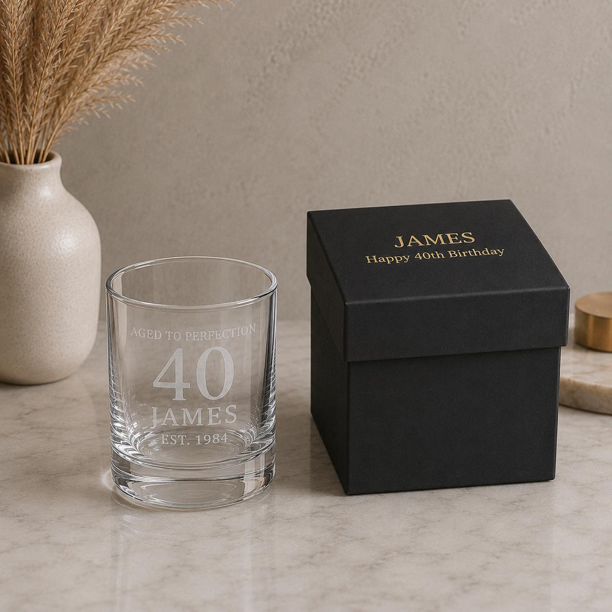 Personalised Aged to Perfection Whisky Glass