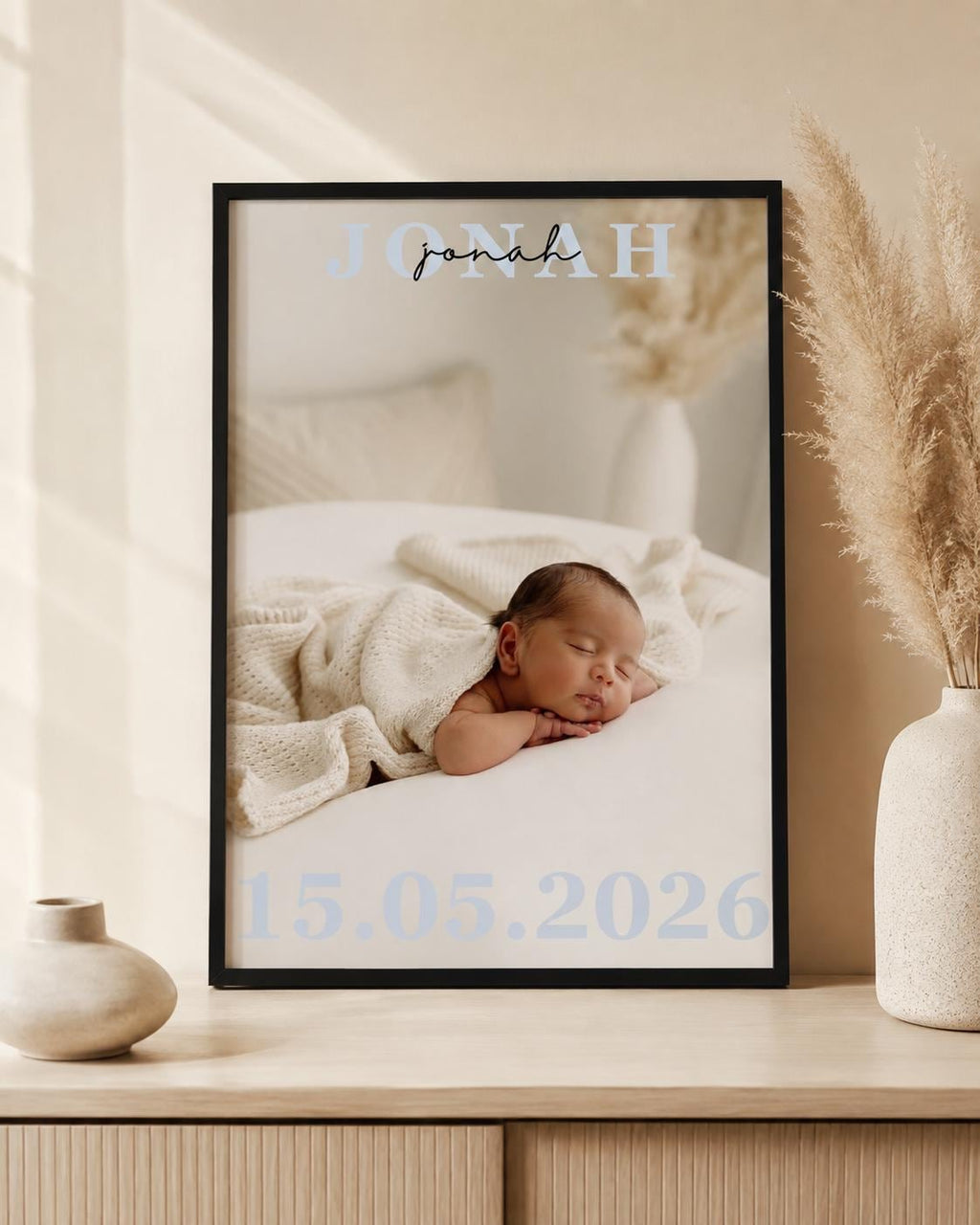 Personalised Baby Name Photo Print – Minimal Nursery