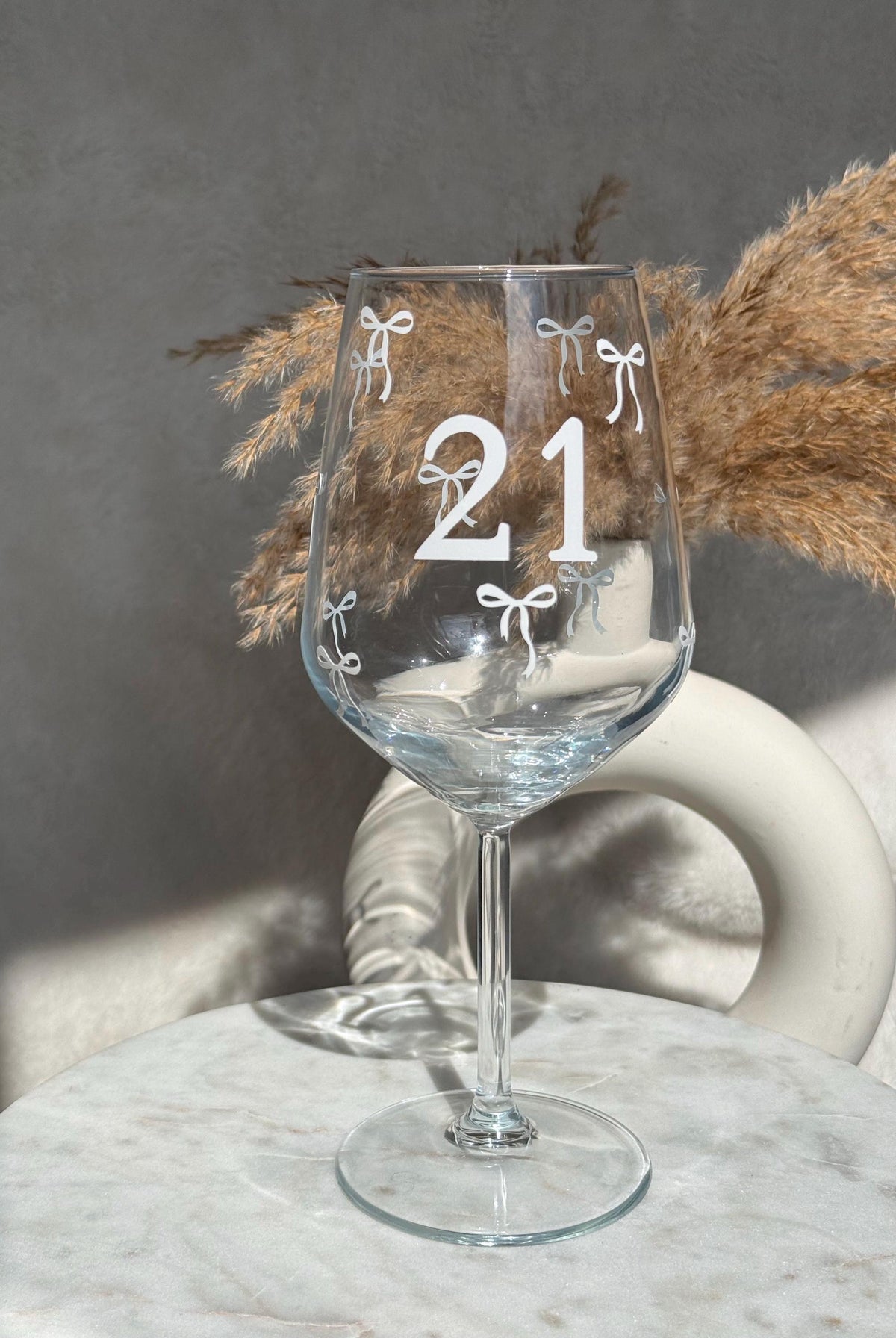 Bow Milestone Birthday Wine Glass