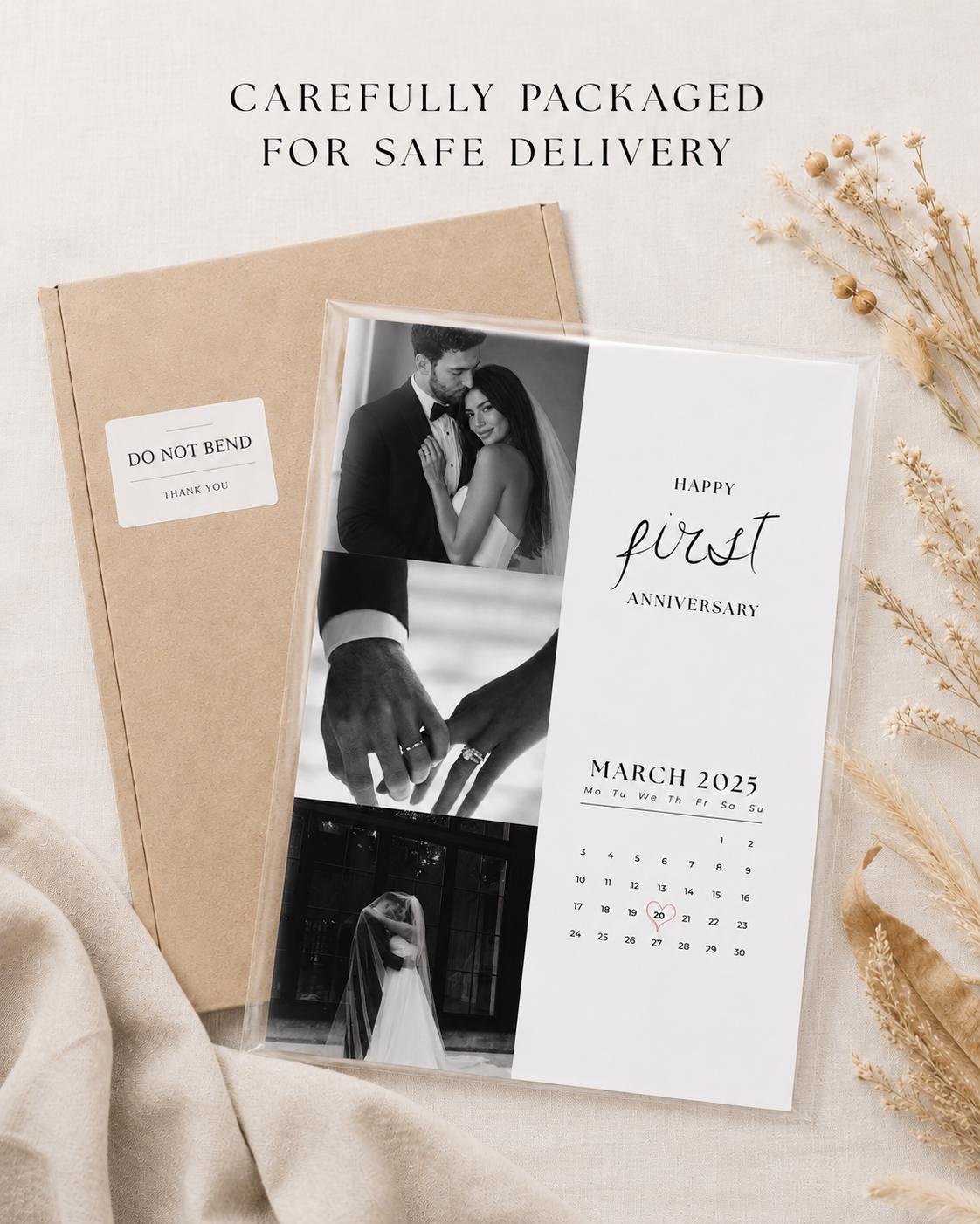 Personalised First Anniversary Calendar Print