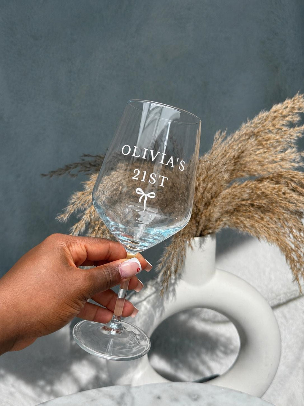 Personalised 21st Birthday Wine Glass