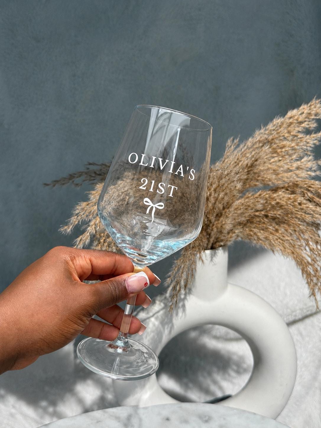Personalised 21st Birthday Wine Glass