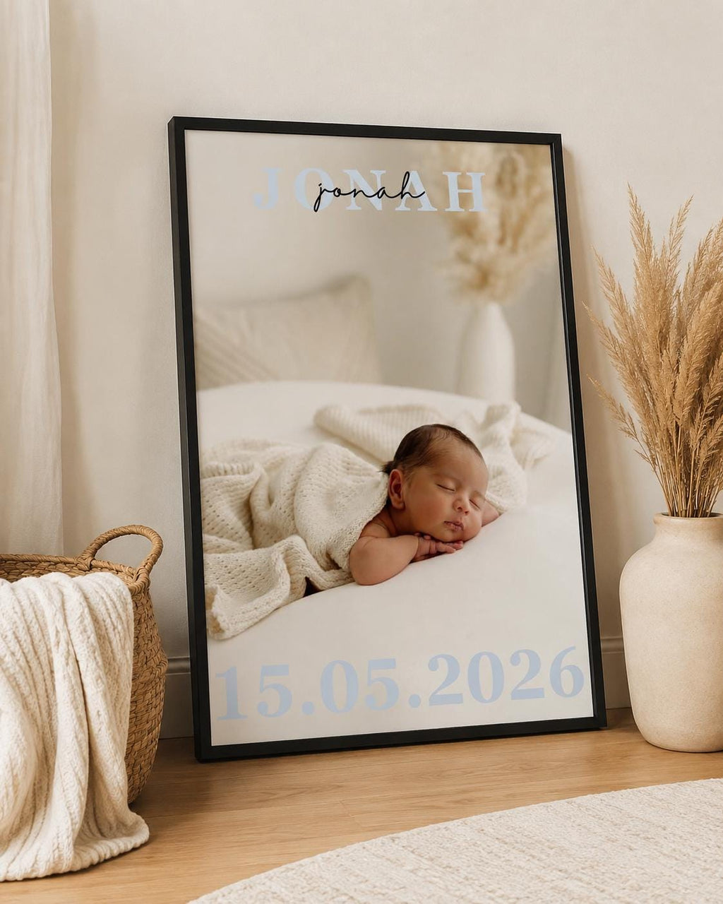 Personalised Baby Name Photo Print – Minimal Nursery