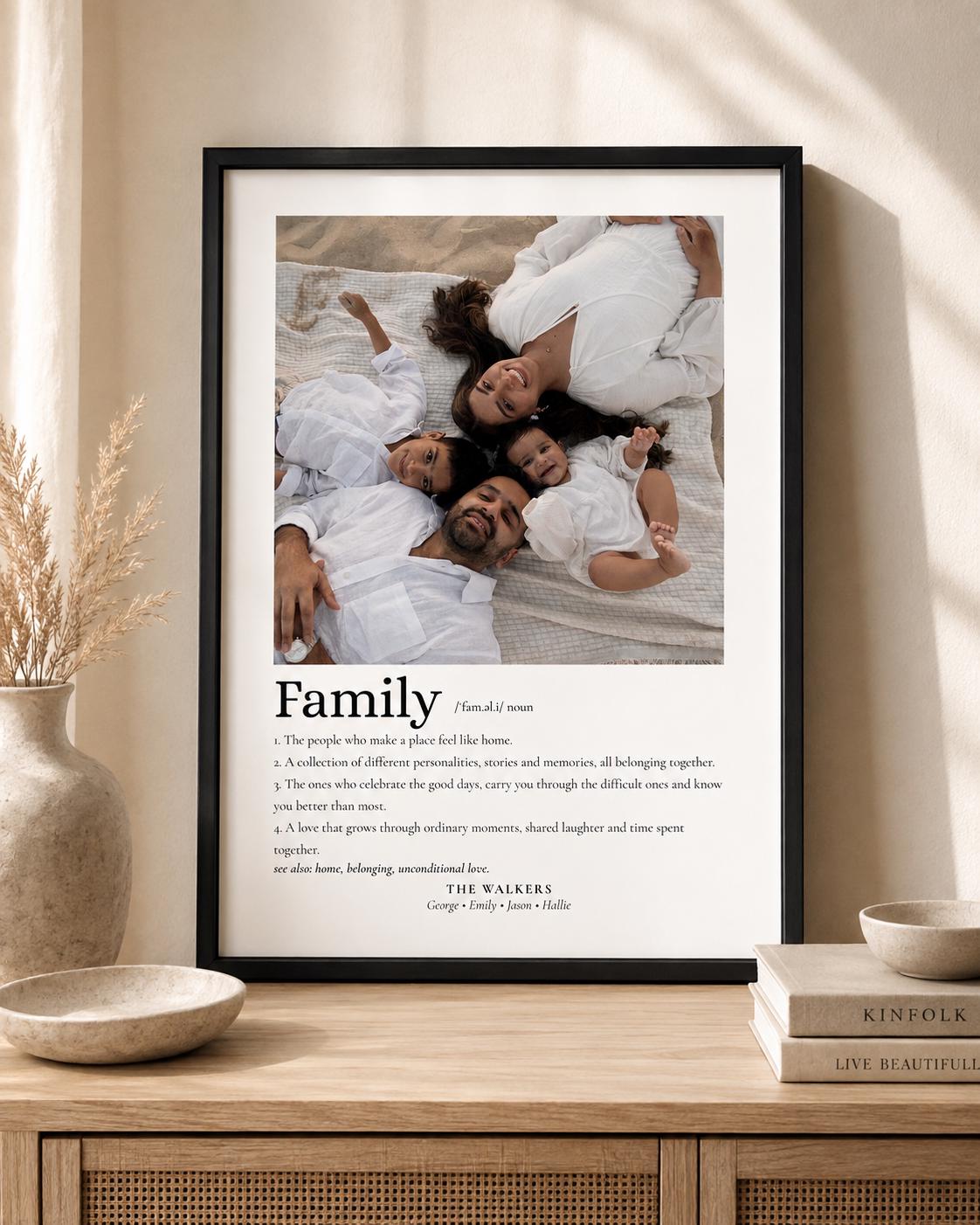 Personalised Family Definition Print