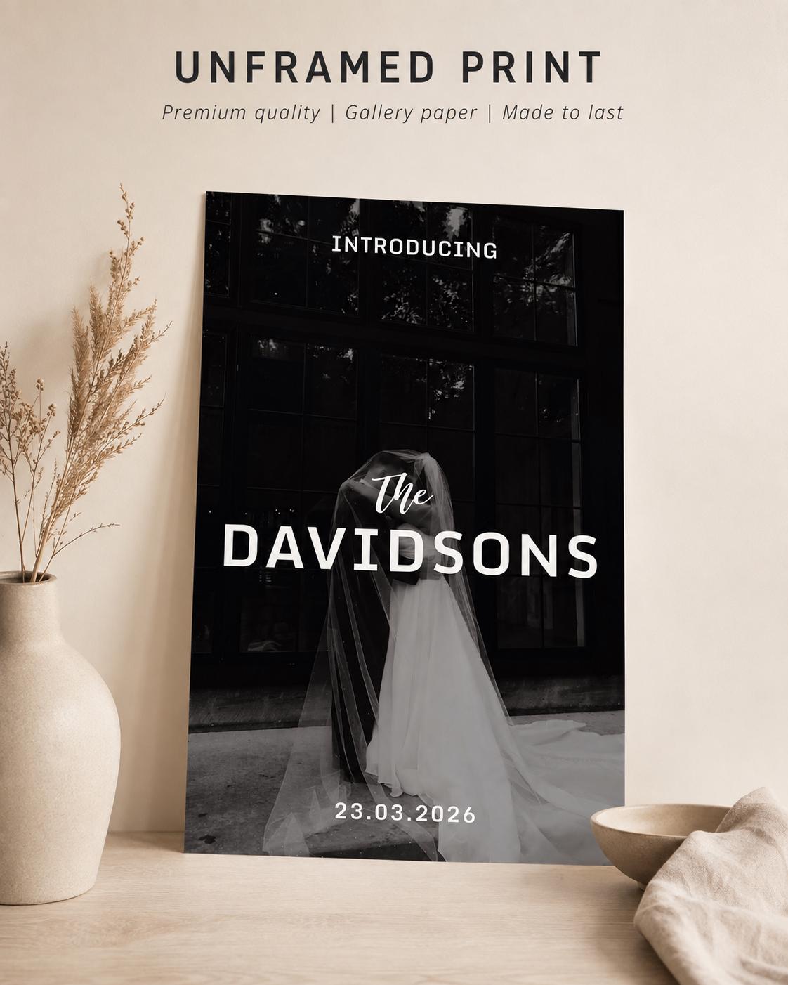 Personalised Newlywed Surname Photo Print