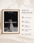 Personalised Newlywed Surname Photo Print