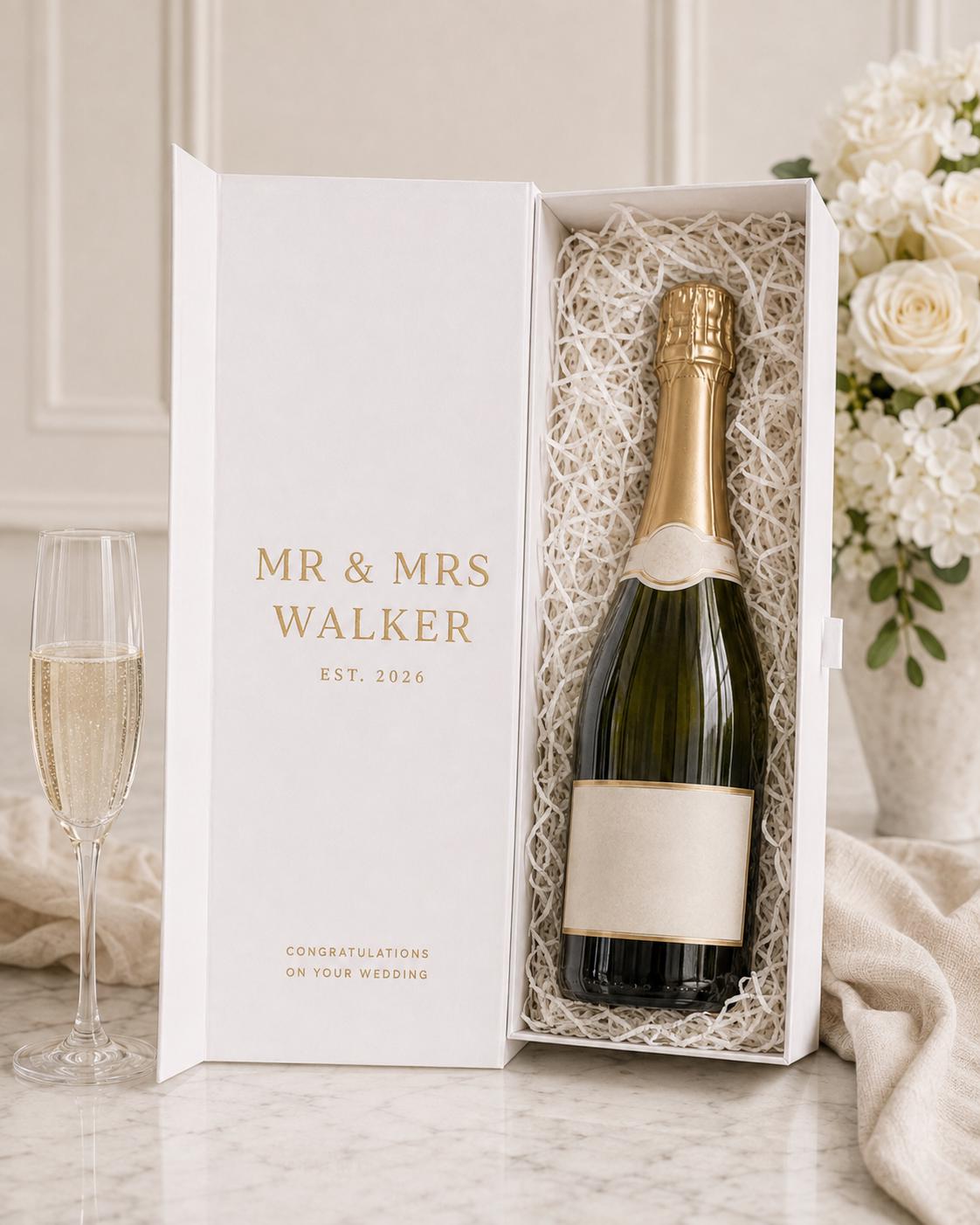 Personalised Wedding Champagne Bottle Gift Box