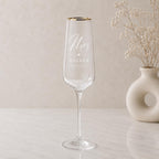 Engraved Gold Rim Mr & Mrs Champagne Flutes – Surname & Date