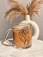 Personalised Birth Flower Glass Mug