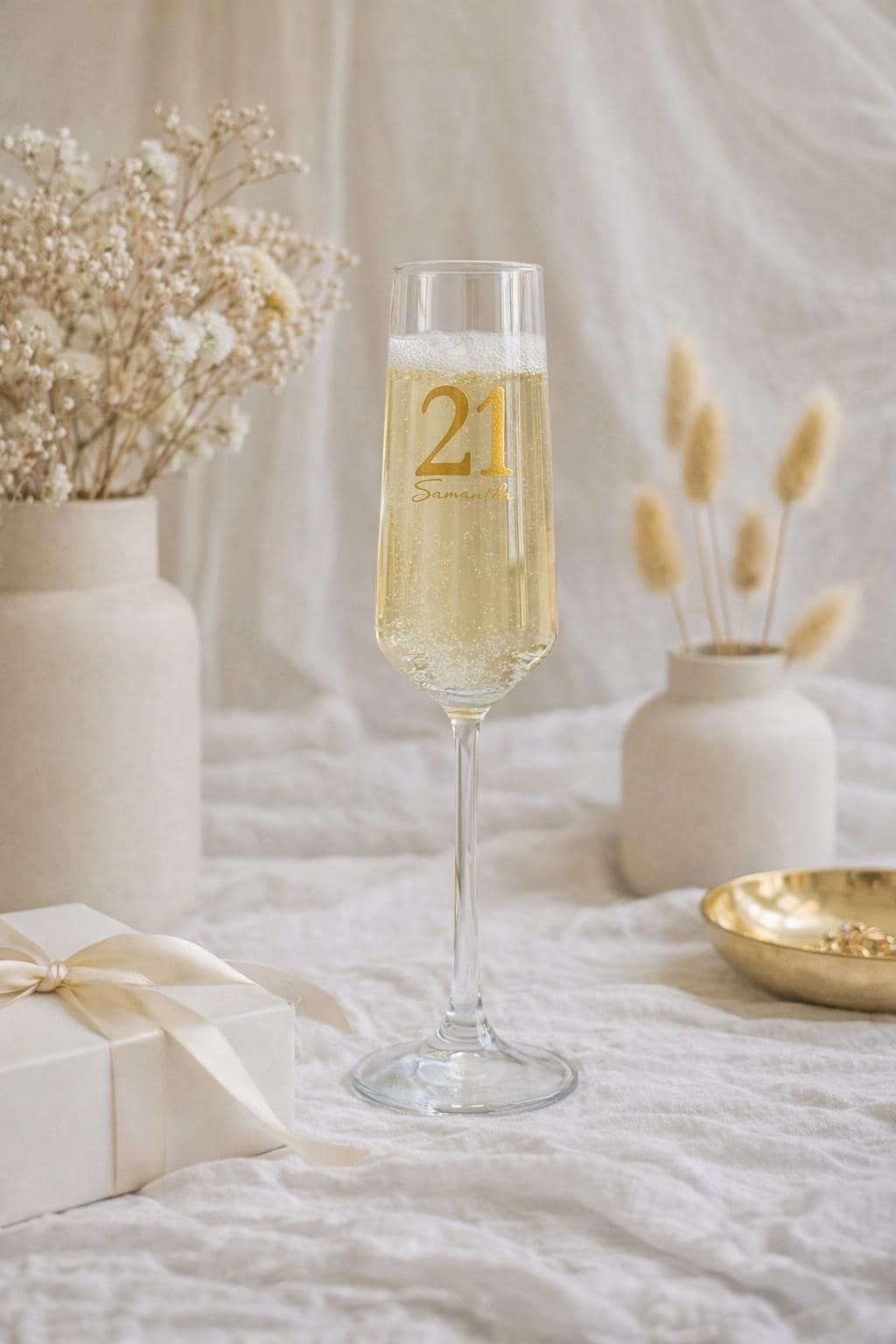 Personalised 21st Birthday Champagne Flute