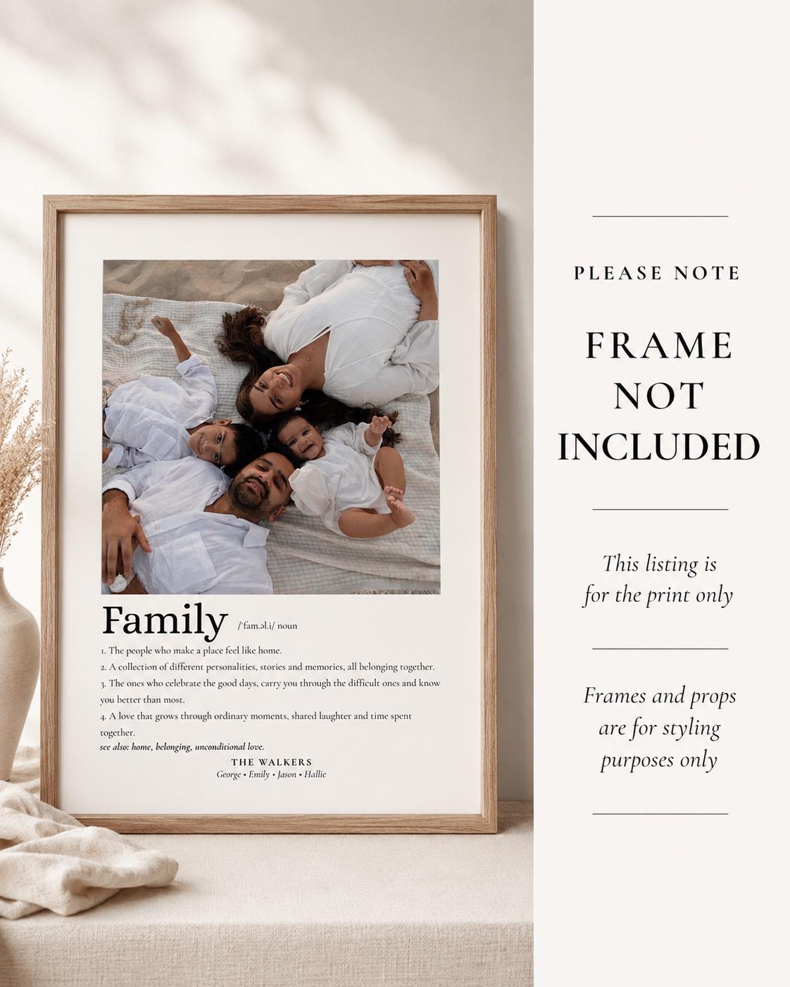 Personalised Family Definition Print