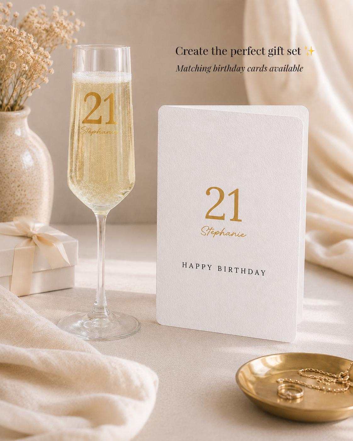 Personalised 21st Birthday Champagne Flute