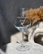 Personalised 21st Birthday Wine Glass