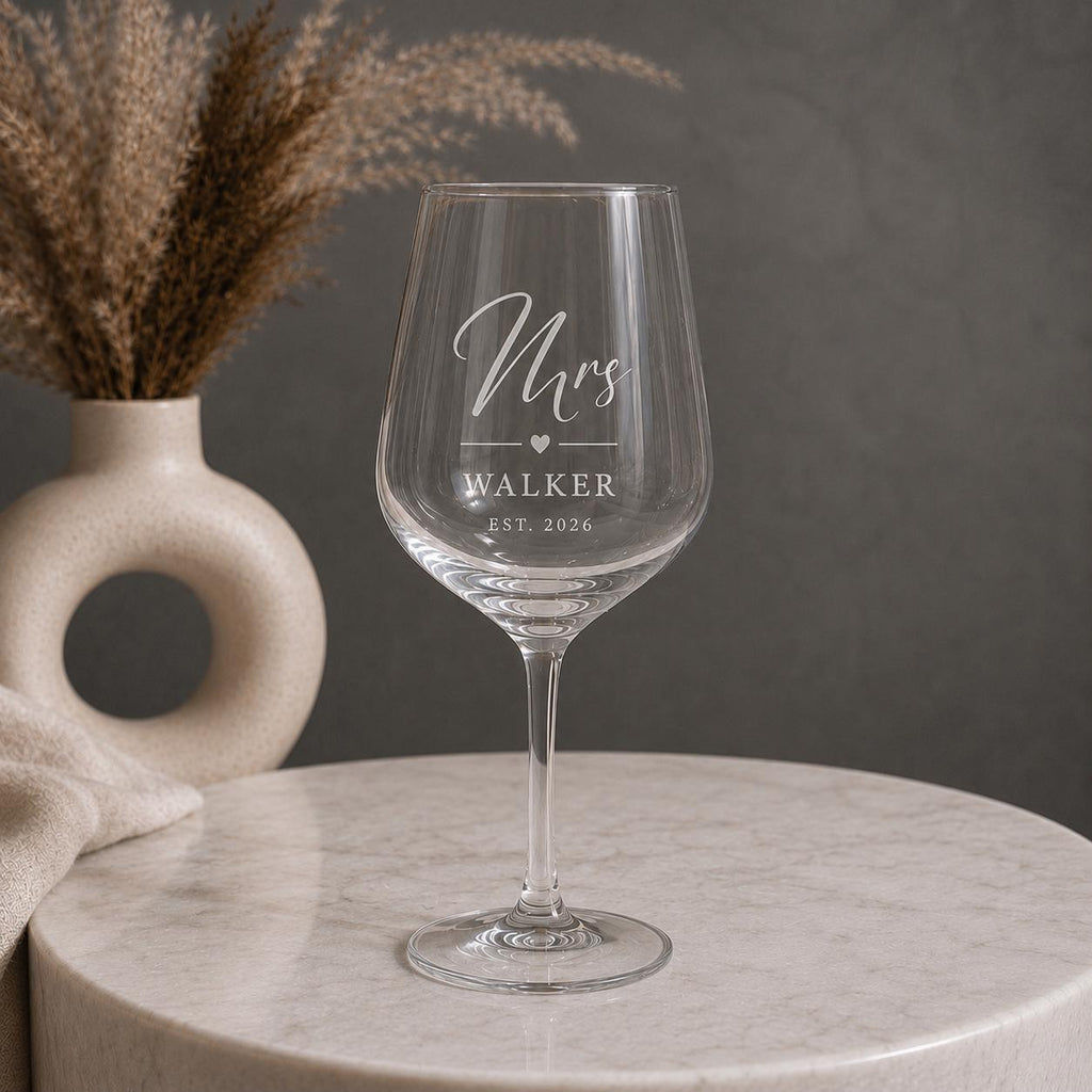 Personalised Mr & Mrs Wine & Pint Glass Set