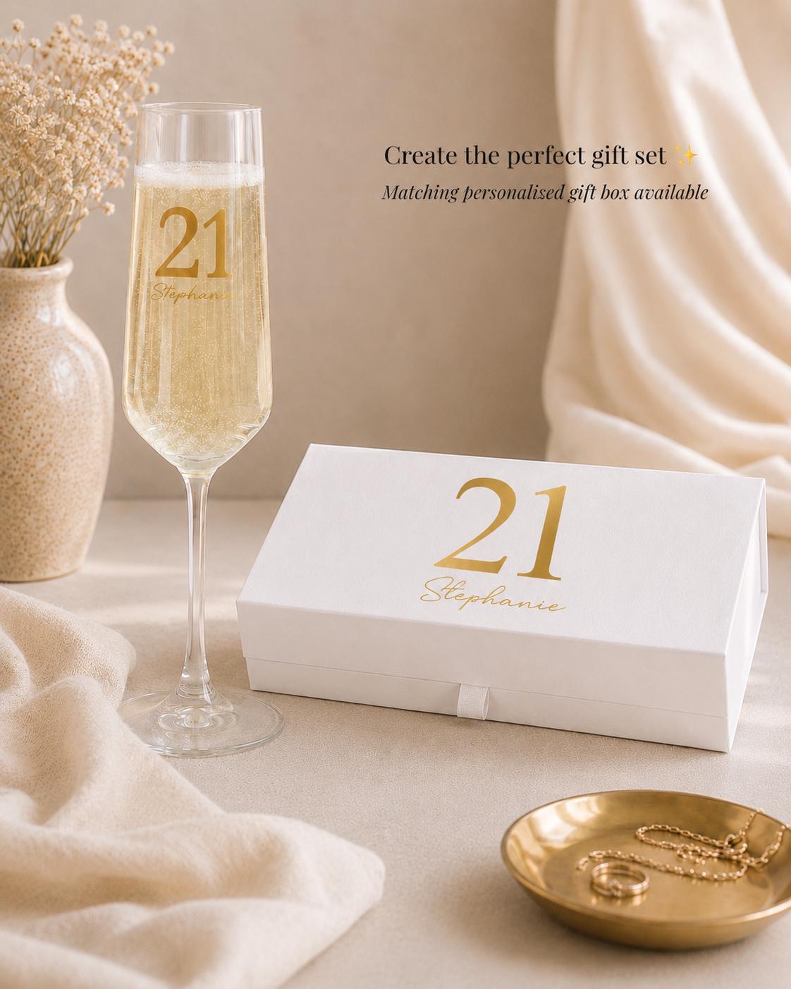 Personalised 21st Birthday Champagne Flute