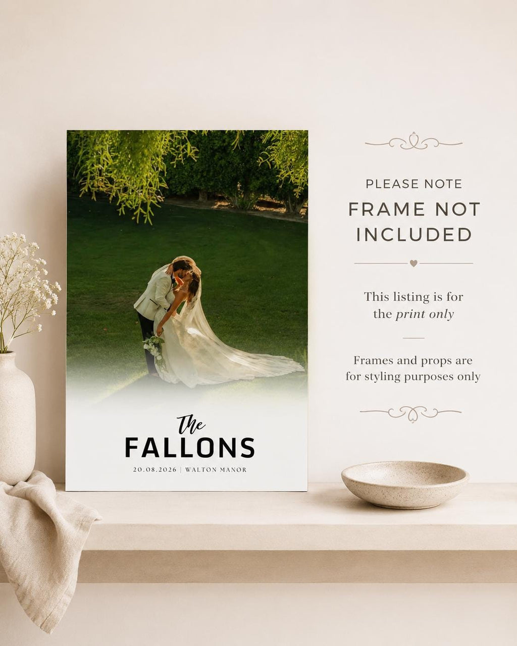 Personalised Wedding Surname Photo Print