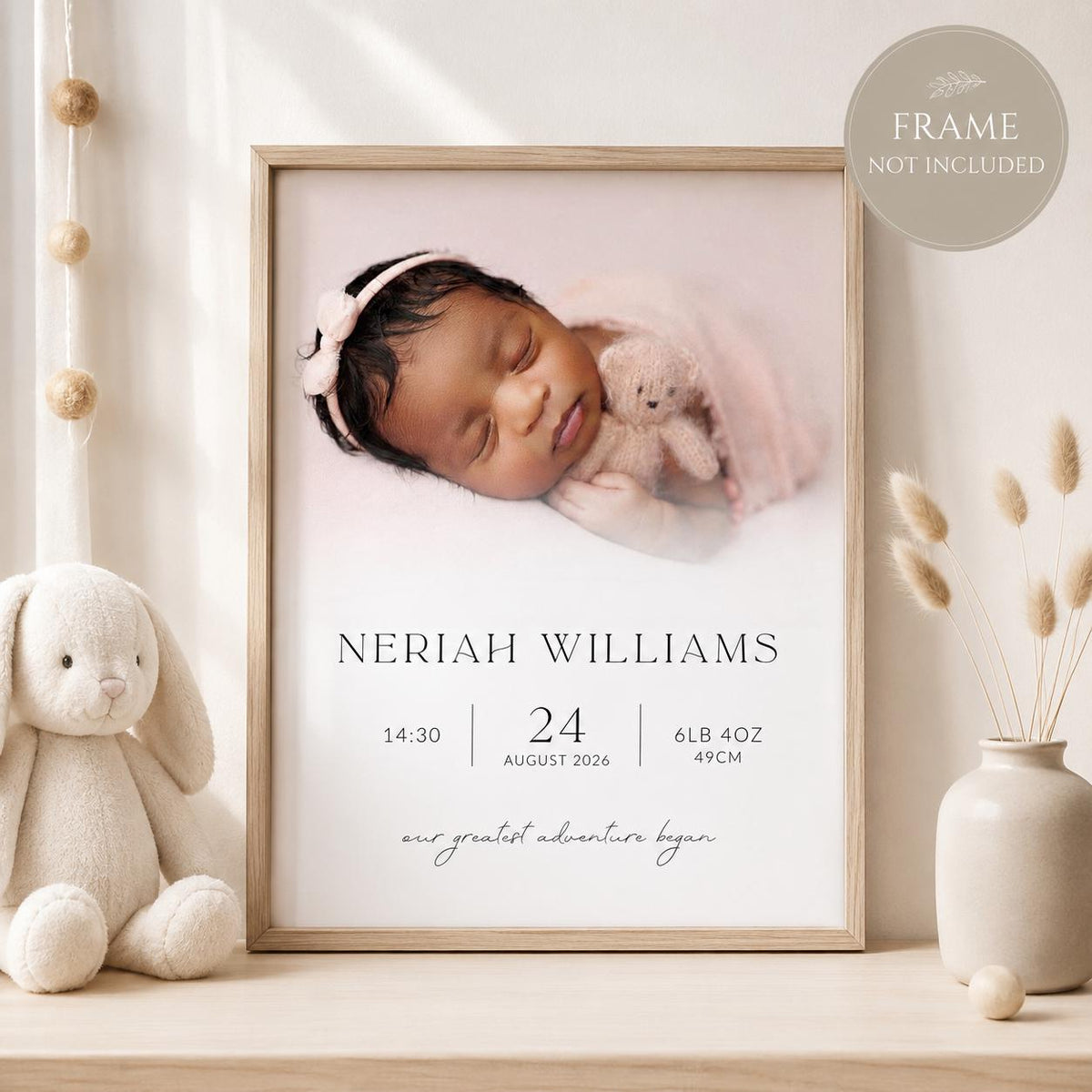 Personalised Baby Birth Details Print