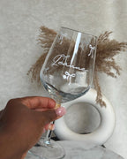 Personalised Name Wine Glass with Bows