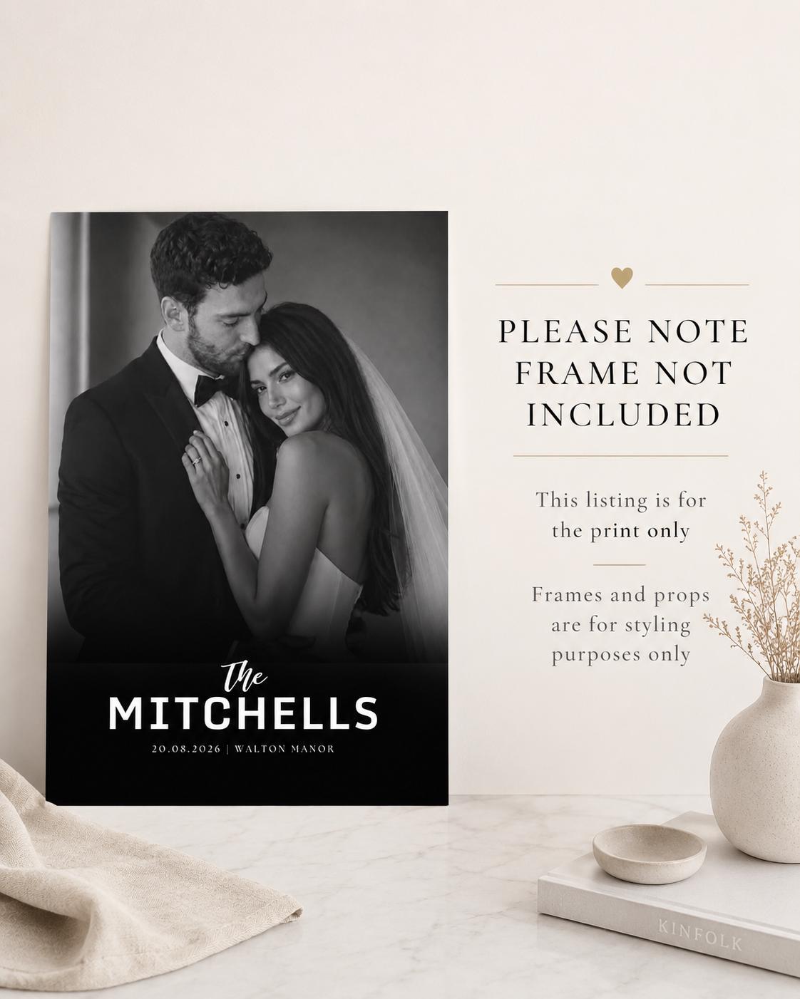 Personalised Newlywed Surname Print