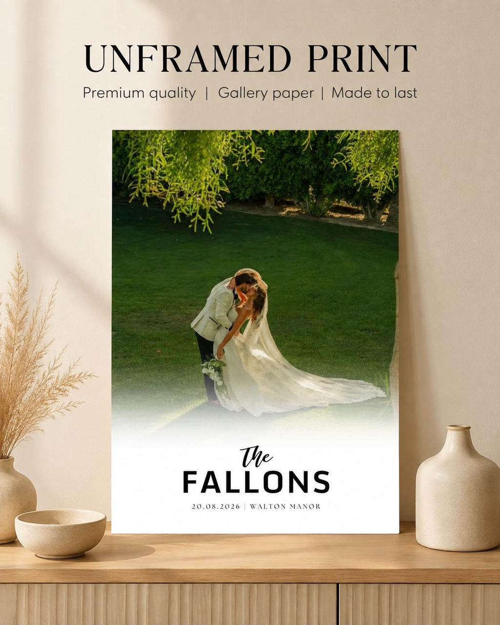 Personalised Wedding Surname Photo Print