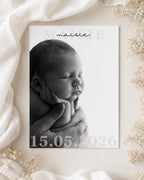 Personalised Baby Name & Birth Date Photo Print