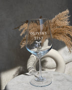 Personalised 21st Birthday Wine Glass