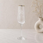 Engraved Gold Rim Mr & Mrs Champagne Flutes – Surname & Date