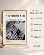 Personalised Wedding Newspaper Photo Print