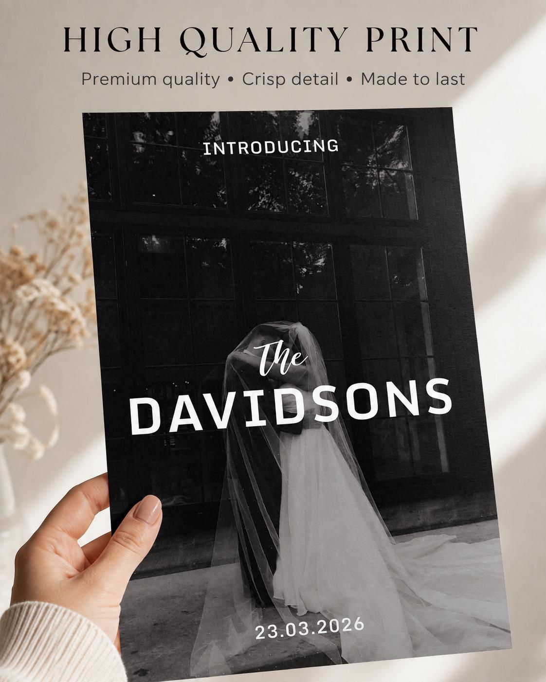 Personalised Newlywed Surname Photo Print