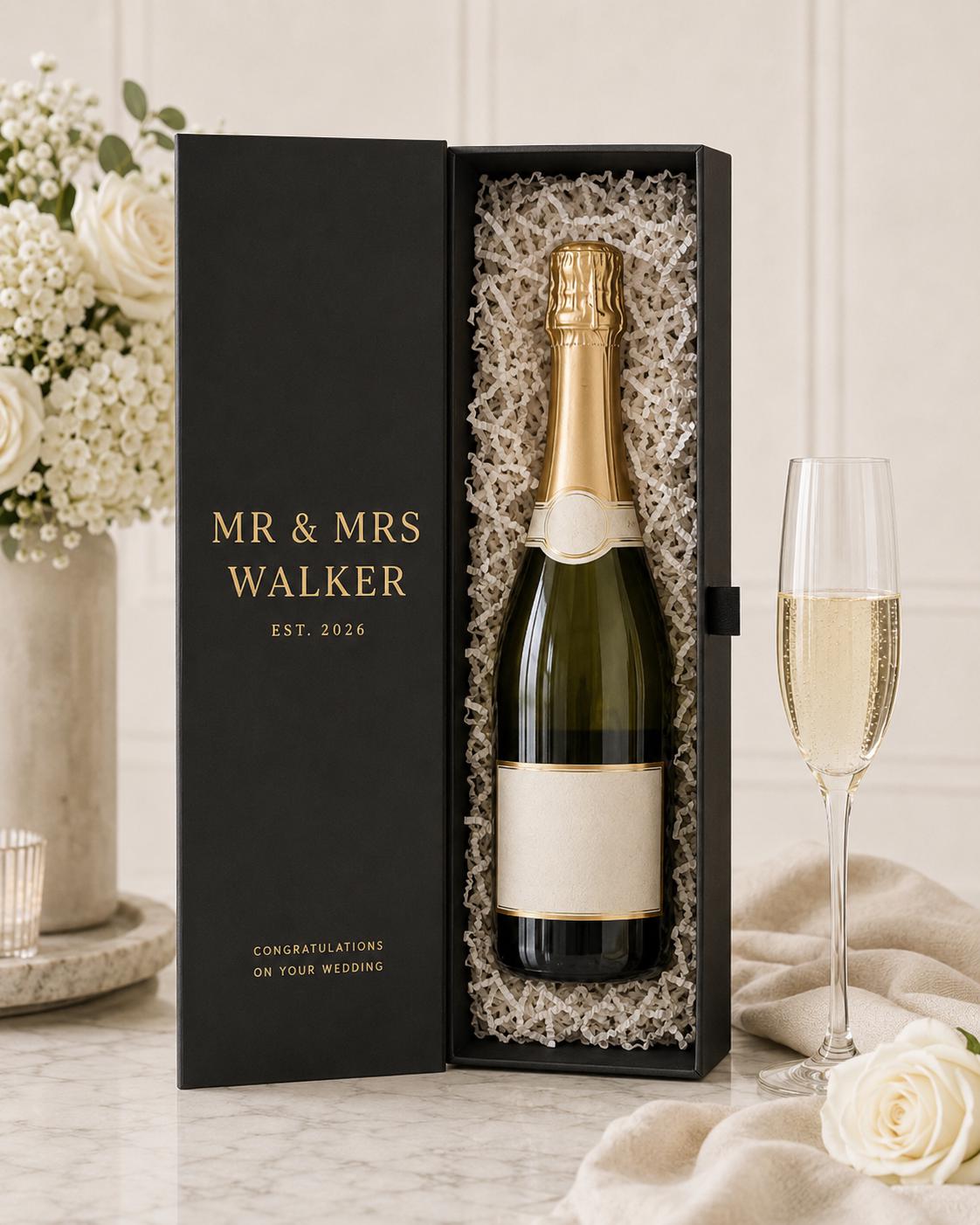 Personalised Wedding Champagne Bottle Gift Box